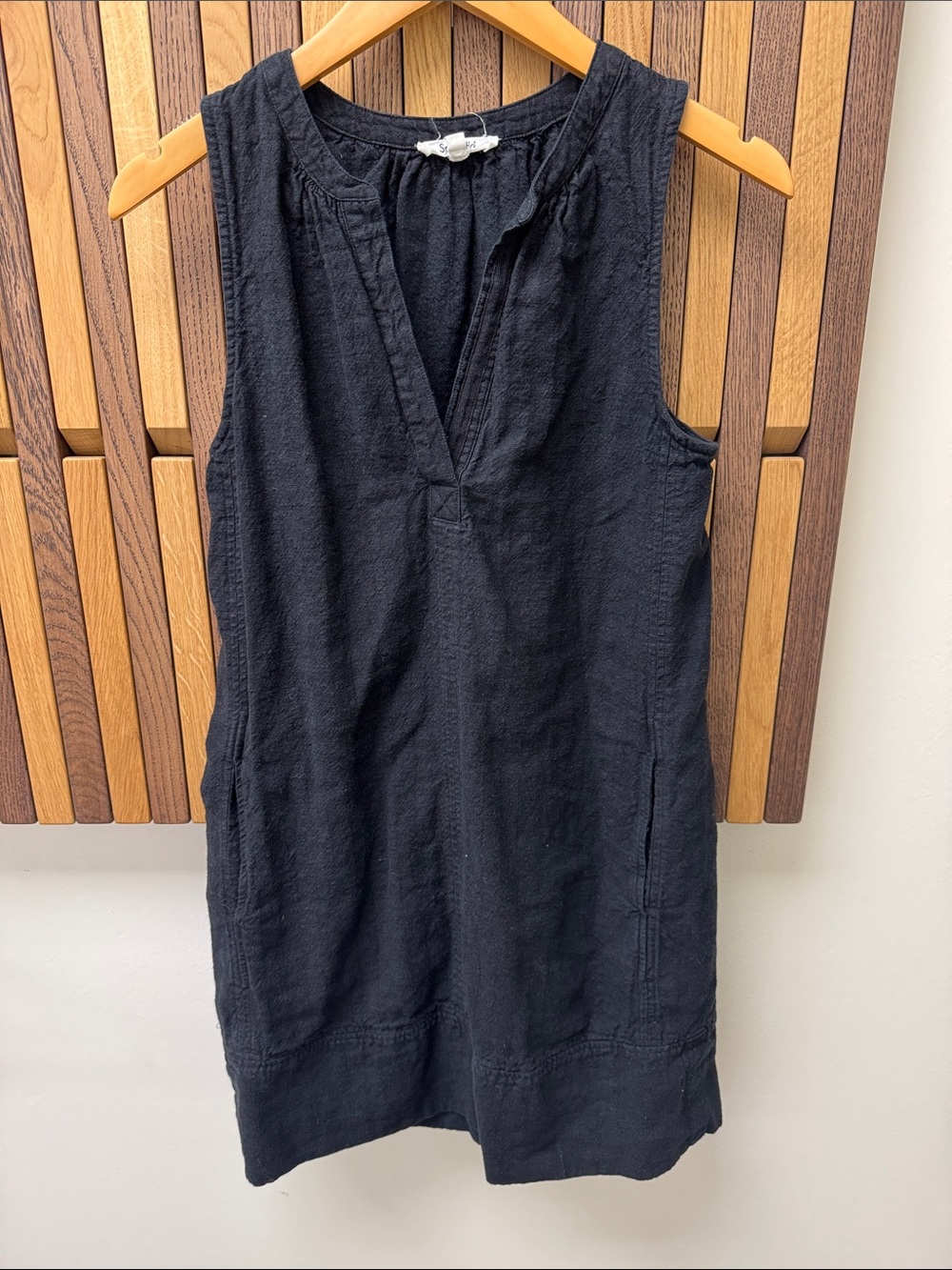 Splendid Linen Cotton Blend Black Mini Shift Dress, size XS - Picture 6 of 6